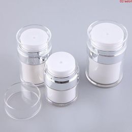 New 15g 30g 50g Empty Acrylic Cream Jars Cans Pot Top Press Style Vacuum Bottle Sample Vials Airless Cosmetic Container 6pcs/lotgoods Aktsm