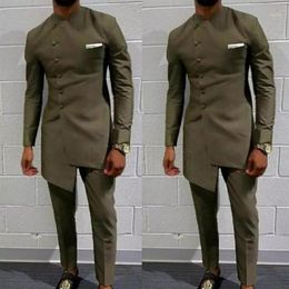 Vintage African Clothing For Men Men's Long Wedding Suit Men Attire Groom's Suit Slim Blazers Fit Mens Coat Jacket Pant313N