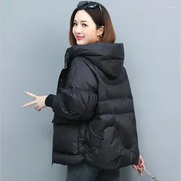 Women's Trench Coats 2023 Woman Jacket Winter Down Parkas Loose Fit Keep Warm Quilted Cotton For Women Hooded Padded Outwear T235