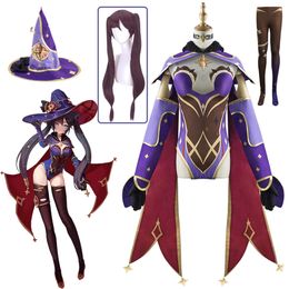 Game Genshin Impact Mona Cosplay Costume Girls Women Halloween Carnival Party Costume Sexy Dress Uniform Cosplay Wig Outfitcosplay