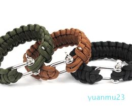 Military Emergency Survival Bracelet Charm Bracelets Unisex U buckle Colours