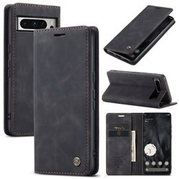 CaseMe Shockproof Retro Leather Card Holder Wallet Case For Google Pixel 8 Pro 7A 7 6 Magnetic Flip Stand Book Style Phone Cover Funda