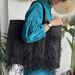 Shoulder Bags Fasion Large Tote Bag Designer Straw Women andbags andmade Woven Summer Bag Big See Purses 2023stylishhandbagsstore