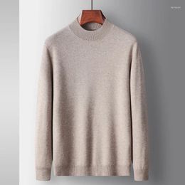 Men's Sweaters Sweater Pure Wool 2023 Autumn/Winter Mid Neck Underlay Medium Thick Merino