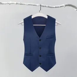 Men's Vests Solid Colour Men Vest Jacket Stylish Slim Fit V-neck Suit For Leisure Party Workwear Single Bar