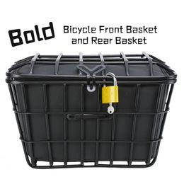 Panniers Bags Bold Bicycle Front Basket and Rear Electric Vehicle Large Mountain Bike Helmet Storage 231017