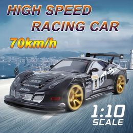 Diecast Model 1 10 RC Car Toy 70km h High Speed Drift Racing Remote Control Vehicle 4WD GTR Sports for Children Boy Birthday Gift 231017