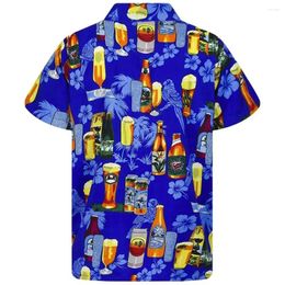 Men's Casual Shirts Shirt Beach Wear Tshirt Top Party Vintage Style For Men Women 5xl Hawaiian 3d Print Beer Short-sleeved Cuban Clothes