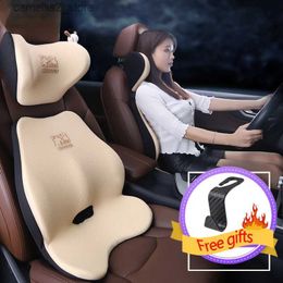 Seat Cushions Quality Car Headrest Neck Support Seat Breathable Guard Lumbar Pillow Auto Memory Cotton Protector Cushion Car Neck Pillow Q231018
