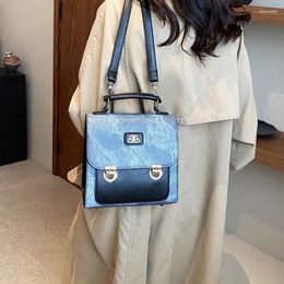 School Bags Vintage High Quality Backpack For Women 2023 French Style Fashion Retro Square Handbags Waterproof Breathable Student Book Pack