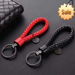 1 PCS PU Leather Braided Woven Rope Keychain DIY Bag Pendant Key Chain Holder Key Car Trinket Keyring For Men Women Gift Jewellery