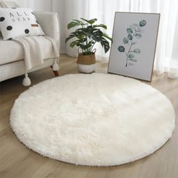 Carpet Plush Round Rug Mat Fluffy White Carpets for Living Room Soft Home Decor Bedroom Kid Decoration Salon Thick Pile 231019