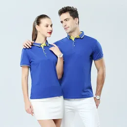 Men's Polos Customised T-shirts For Company Employees Solid Coloured Thin Sleeved Summer Polo Shirts Tailored Unisex Work Clothes