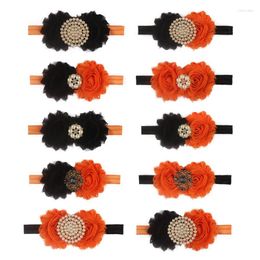 Hair Accessories Born Girl Cute Sticky Beads Flower Headband Soft Elastic Halloween Decoration Gift Apparel Headwear