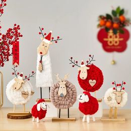 Christmas Decorations cute animal decoration felt sheep small ornaments office desktop home decoration accessories bedroom Christmas sculpture 231019