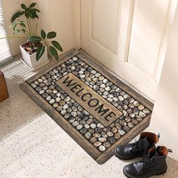 Carpet carpet floor mat polyester cobblestone welcome pattern nonslip waterproof suitable for entrance outdoor camping el 231019