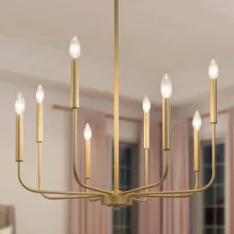 Pendant Lamps American Wrought Iron Chandelier Vintage Industrial Style Gold And Copper Candle Living Room Dining Ceiling Lamp