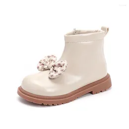 Boots 2023 Autumn Girl Shoes Fashion Butterfly-knot Girls Kids Ankle For Baby Comfortable Casual Sneakers