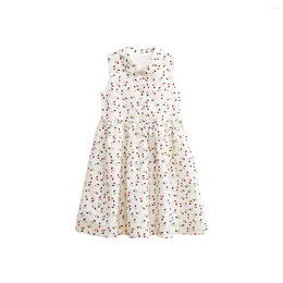 Girl Dresses Kids Clothes 2023 Summer Dress 3-8 Years Old Girls Cute Sundress Sweet Fashion Sleeveless Print