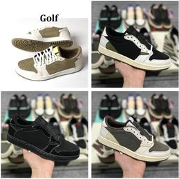 1 Retros Men Womens Basketball Shoes 1S Low Golf Black Phantom Reverse Mocha Olive High Lost and Found Chicago Red Blue UNC White Trainer Off Sports Sneakers With Box