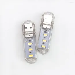 Night Lights 2pcs USB LED Book 3 LEDs SMD 5730 Bulb 5V Power Input Cool White Warm Light