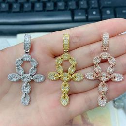 Pendant Necklaces Iced Moissanite Cross Women Men 925 Sterling Silver Moissanita Diamond Ins Hiphop Jewelry Collares Pass TesterPe3062