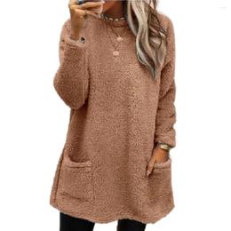 Women's Hoodies Autumn Winter Sweater For Women Warm Fleece Shearling Jackets Stylish Mid-length Outwear With Hoodie