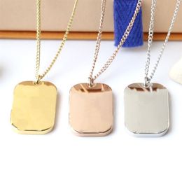Stainless Steel Necklace Plating 18K Real Gold for Love Necklace Double Geometric Checkered Necklaces220B