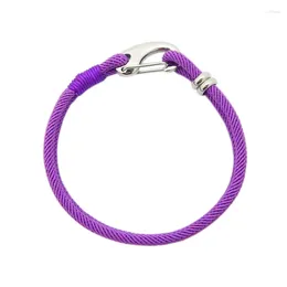 Charm Bracelets Stainless Steel Purple Thread Amulet Women Men Lucky Fashion Bracelet Elegant Romantic Couple Jewelry Wholesale