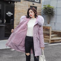 Women's Trench Coats Women Winter Coat Section Korean Version Of The Slim Waist Down Cotton Parkas Jacket Large Fur Collar Thick Warm