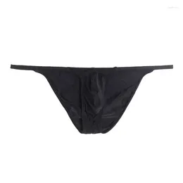 Underpants Summer Ultrathin Men Briefs Sexy Low Waist Panties Penis Pouch String Lingerie Underwear Male Breathable Ice Silk