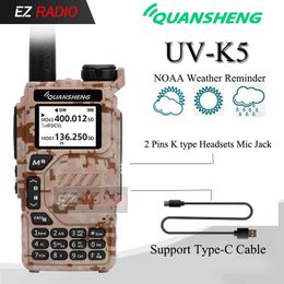 Walkie Talkie Walkie Talkie UV K5 Quansheng Two Way Radio Desert Camouflage 5W Air Band UHF VHF DTMF FM Scrambler Wireless Copy USB-C Charger 231018