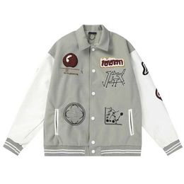 designer mens varsity jacket baseball Leather coat fashion womens letterman jackets embroiderd letter jacket single breasted tops couples men's clothing R23