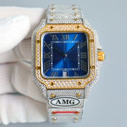 Handmade Diamond Watch Mens Automatic Mechanical Movement Women Watches 40mm Sapphire With Diamond-studded Steel Bracelet Montre de Luxe Gift