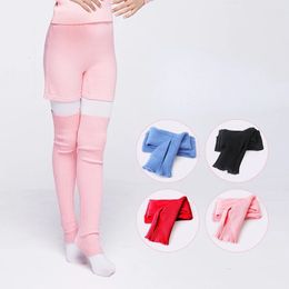 Kids Socks Autumn Winter Girls Ballet Dance Leggings Cotton Solid Colour Keep Warm Knee Pads Children Dancing Exercise Clothes 231019