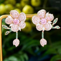 Dangle Earrings GODKI Luxury Fireworks Stud For Women Wedding Cubic Zirconia Dubai Bridal Costume Jewelry Gift Summer Party