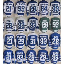 Man Retro Hockey 93 Doug Gilmour Jerseys 75th Anniversary 29 Mike Palmateer 21 Borje Salming 64 Stanleycup 29 Felix Potvin Vintage Classic Retire All Stitch Sale