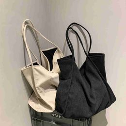 Shoulder Bags Large Corduroy Shoulder Bag for 2023 Cotton Cloth Fashion Canvas Tote Shopping Bags Handbags Travel Bagsblieberryeyes