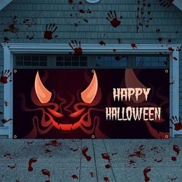 1pc, Halloween Pumpkin, Bat Garage Door Banner (71in*157in/180cm*400cm), Polyester Garage Door Decoration, Garage Door Mural, Holiday Decoration,