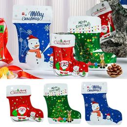 Christmas Decorations 10 Christmas socks upright bags red green blue deer Santa Claus stockings candy biscuit packaging gift packaging decoration x1019