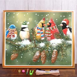 Paintings Christmas Ball With Snow Printed Canvas 11CT Cross Stitch Set Embroidery DMC Threads Sewing Craft Knitting Handmade Package 231019
