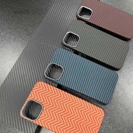 Cell Phone Cases Case for iPhone 12 Pro Max 13 Pro Max Aramid Real Carbon Fibre Anti-explosion Cell Mobile Phone Protective Cover ShellL231019