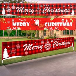 Christmas Decorations Merry Banner Outdoor Red Buffalo Plain Courtyard Logo Holiday Indoor Garden Pendant Decoration 231013