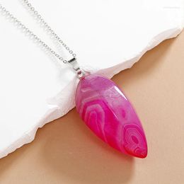 Pendant Necklaces Long Ellipse Quartz Geometry Crystal Stone Natural Necklace Gift Bohemia Fashion Jewellery For Women Men