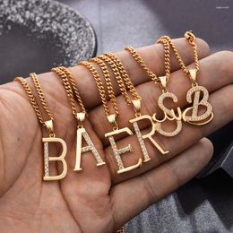 Pendant Necklaces Wando A-Z Letters For Women Men Girls English Initial Alphabet Link Chains Gold Colour Jewellery