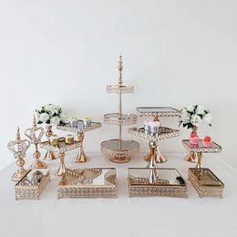 Strumenti Bakeware 7-18 pezzi Vassoio da dessert per matrimonio in oro Piatto per esposizione di caramelle per supporto per gioielli natalizi