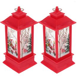 Candle Holders 2 Pcs Christmas Lights Desktop Lamp Atmosphere Lantern Dinner Table Decor