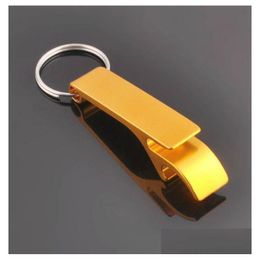 Openers New Metal Aluminum Alloy Keychain Key Chain Ring With Beer Bottle Opener Custom Personalized Laser Engraving For Openers Home Dhatc