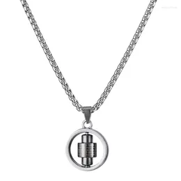 Pendant Necklaces Punk Personality Rotatable Cross Titanium Steel For Men Women Couple Friend Fashion Design Gift Jewelry