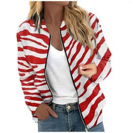 Women's Jackets For Women Long Sleeve Lightweight Zip Up Cropped Fashion Print Outerwear Casual Quilted Whith Pockets 2023